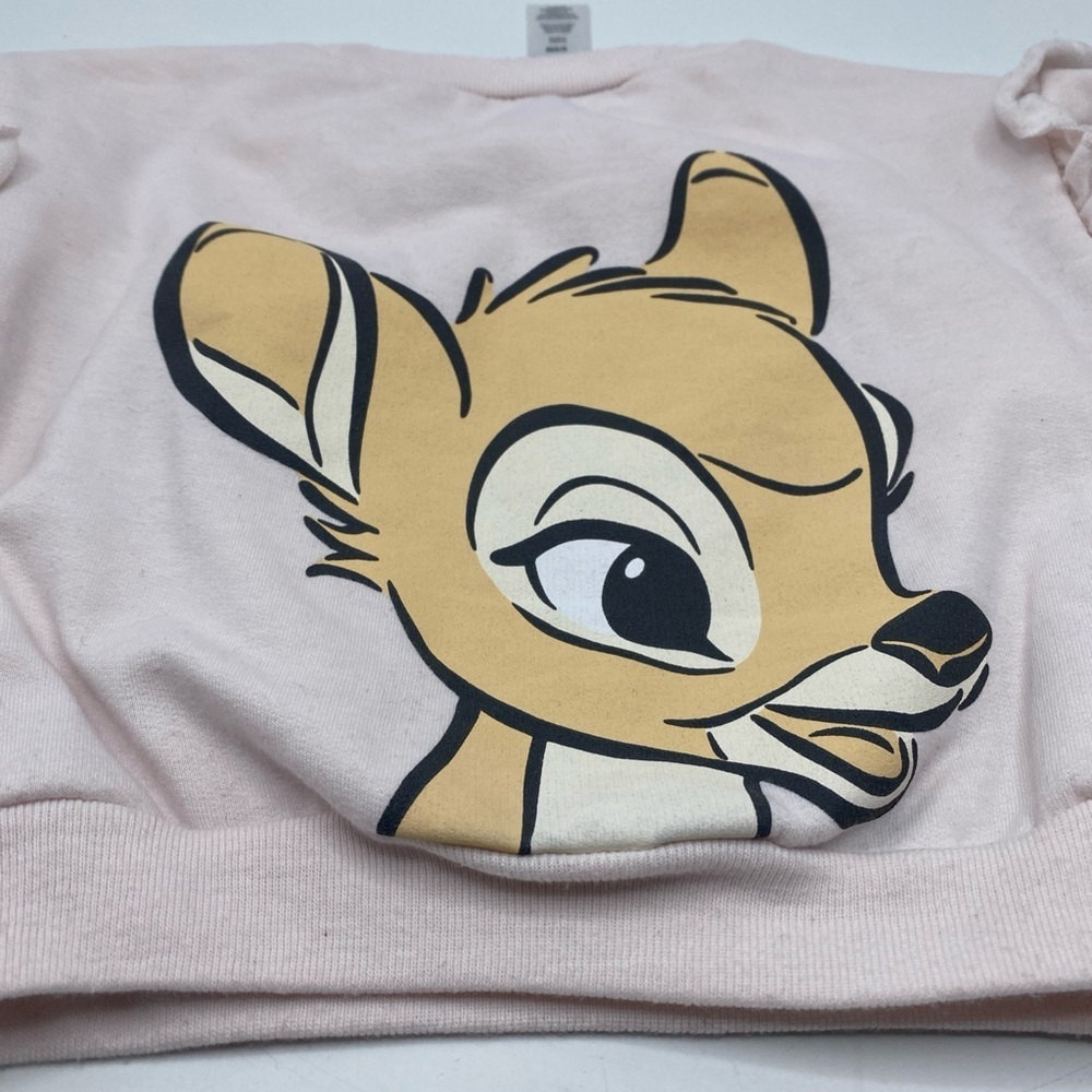 Disney Baby Bambi Sweater Thumper Pink 6/9 Months Pullover Ruffle Sleeves - Picture 7 of 8